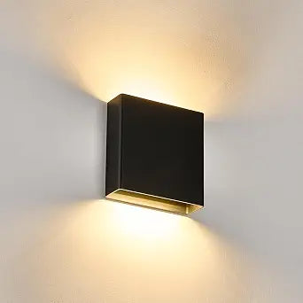 Black Up & Down Modern Aluminum Indoor Outdoor LED Wall Sconce