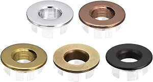 uxcell Sink Trim Overflow Cover, Sink Overflow Rings Bathroom Kitchen Basin Drain Cover Hole Insert in Round Caps, Multi Color, 1 Set(5Pcs)