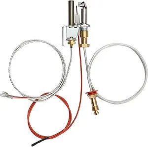 446-512A Natural Gas Pilot Assembly for Heat N Glo Gas Fireplaces and Log Sets, Natural Gas Pilot Assembly Replacement Parts for Heat N Glo SL2000, 5000, 6000 Gas Fireplace Insert with Thermopile