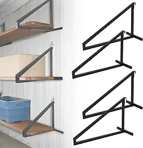 4-Pack Heavy Duty Shipping Container Shelf Brackets, No-Weld Design, Powder Coated Steel, 650 lbs Capacity, Easy Install for Trailers & Storage Units, Garages & Containers (4)