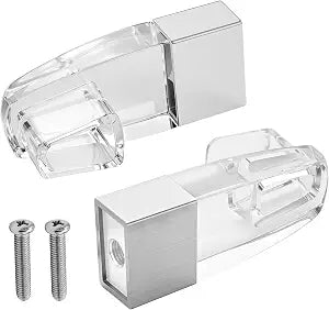 Clear Acrylic Shower Door Towel Bar Brackets with Bright Chrome Sleeve
