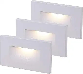 CLOUDY BAY 120V Dimmable LED Indoor Outdoor Step Light,3-Pack,3000K Warm White,Stair Light,White Finish