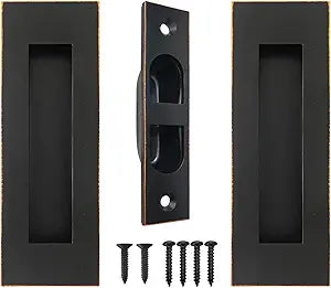 Pocket Door Handles,6 inch Recessed Flush Finger Pulls with Edge Pull,304 Stainless Steel Pocket Door Hardware, Oil Rubbed Bronze
