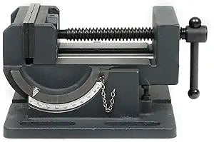 findmall 4 Inch Angle Drill Press Vise 0-90 Degree Tilting Angle Vise Iron Cradle Style Angle Vise Fit for Drilling Machine
