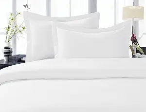 Elegant Comfort 1500 Premier Hotel Quality Super Soft Wrinkle Free 3-Piece Duvet Cover Set, King/California King - White
