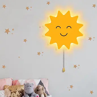 Aurelema Kids Wall Sun Lamp Night Light Floating Battery Operated Hanging