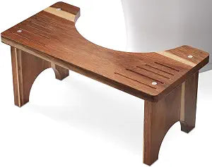 Acacia Wood 7-Inch Toilet Stool Squat for with Non-Slip Strip