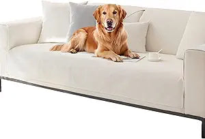 Sofa Cover - Super Soft Waterproof Chenille Slipcover, Universal Stretchable Anti-Slip Sectional Couch Cover, Furniture Protector for Pet OwnersWhite90 * 180