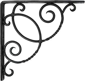 Achla Designs Wrought Iron Decorative Scroll Shelf Brackets, Pair