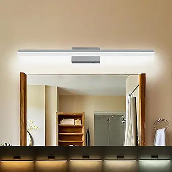 36 Inch LED Bathroom Vanity Light, Dimmable 5CCT Color Changing 3000K-6500K, Rotatable Over Mirror Light Fixture, Brushed Nickel Modern Wall Sconce for Makeup Vanity