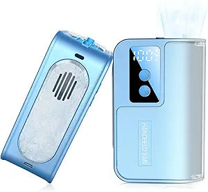 Handheld Fan Ice Cooling, 100 Stepless Speed Personal Cooling Fan with Digital Display, Adjustable Air Outlets, Neck Strap, 20000RPM Portable Turbo Fan for Home Travel Outdoor.