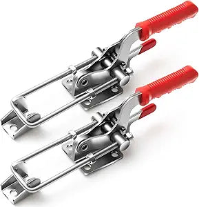 Chumia 2 Pcs Pull Action Clamp, 304 Stainless Steel Heavy Duty Toggle Latch Clamp with Threaded U-bolt, Toggle Latch for Machine, Smoker Lid, Tire Carrier Toolbox Locks