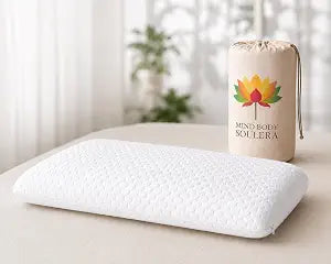 Thin Flat Memory Foam Pillow for Stomach Sleepers, Low Profile Pillow for Back & Side Sleepers, 3-Inch Cooling Gel Memory Foam Pillow, Bamboo-Tencel Cover