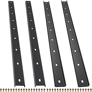 4 Pcs C-Channel Steel Support with Bolts, 36" Long x 1/2" Leg Hidden Metal Brackets for Live Edge Tabletop, Slab Furniture, Woodworking (Black)