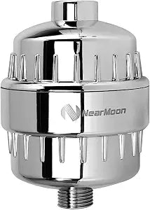 NearMoon High Output 15 Stage Shower Filter - Filtered Shower head softener for Hard WaterReduces Dry Itchy Skin, Dandruff and Improves the Condition of Your Skin, Hair (Chrome Finish)