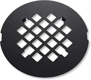 Snap-in Matte Black Shower Drain Cover,Shimmeroo 4.25Inch Round Shower Drain Cover Strainer Grid Replacement,Stainless Steel Floor Drains Covers for Bathroom,Kitchen