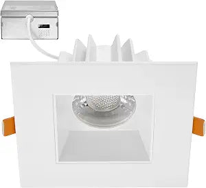 Maxxima 4" Anti-Glare LED Square Downlight, 1200 Lumens, 5 CCT, White