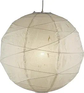 Adesso Hanging Pendant, White Rice Paper, Collapsible Shade, 19