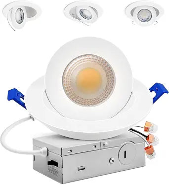 Adetu 1 Pack 4 inch 5CCT Eyeball Gimbal LED Recessed Lights, 10W=95W, 982LM