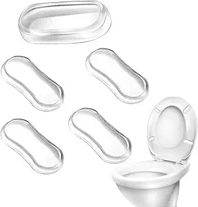 5Pcs Transparent Silicone Toilet Seat Bumper Set, Strong Adhesive Toilet Seats Lid Bumpers, Toilet Seat Buffers, Toilet Lid Rubber Pads for, Home Hotel and Hospital and Toilet Parts Bathroom Fixtures