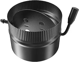 6-Inch Stove Pipe Damper with Cool-Touch Handle, Heavy-Duty Steel Fireplace Flue Damper, Heat-Resistant Coating, Reduces Heat Loss & Improves Airflow Control