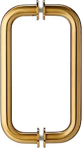 Kolet Shower Door Handle, 8 Inche Center to Center Glass Shower Door Handle, 304 Stainless Steel, Compatible with 1/4" to 1/2" Glass, Heavy Duty with Hidden Screw, Brushed Gold
