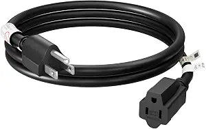 FIRMERST 1875W Heavy Duty Extension Cord 3 Feet 14 AWG 15A Black UL Listed