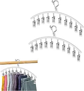 2 Pack Legging Hangers for Closet Organizer,Yoga Pants Hanger with 10 Clips