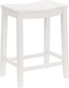 Hillsdale Furniture Fiddler Backless Counter Height Saddle Stool, White