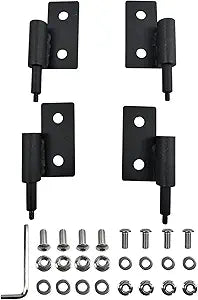 4Pcs Door Hinge Kit for Jeep Wrangler JK JKU 07-17 2/4 Door Front Rear Steel Black Half Tube Summer Doors Hinges Replacement (Jk Front 4 pcs)