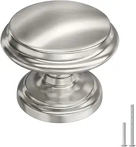 Goldenwarm 25 Pack Brushed Nickel Cabinet Knobs Round Nickel Drawer Knobs for Kitchen Cabinet Handles Zinc Alloy Hardware for Dresser Knobs