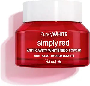 PurelyWHITE DELUXE, Updated Design Anti-Cavity Whitening Powder - Removes Stains, Flouride-Free, Nano Hydroxyapatite (nHA) Enamel-Safe Toothpaste Whitening Powder for Coffee, Tea, Food and Wine