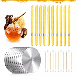 10-Piece Ear Candles Cleaning Tool Set Simple Cleaner Includes Cotton Swabs Easy to use (Yellow)