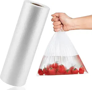 LabelMore 12'' x 16'' Plastic Produce Bags on a Roll, Clear, Food Storage Bags for Bread, Vegetable, Fruits and Meat, 350 Bags/Roll