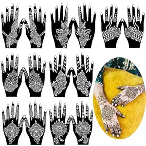 Henna Hands Tattoo Stencil Kit 14 Sheets(7 pairs)
