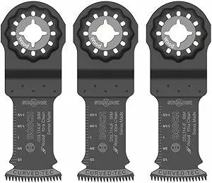 BOSCH 1-1/4 in. OSL114JF-3 Starlock Oscillating Multi-Tool Bi-Metal Blade 3-Pack - Professional Swiss-Made Precision, 3D Interface Design, Universal Tool Compatibility for Clean Cuts in Hard Wood