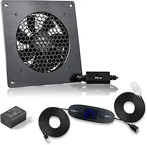 120mm USB Quiet Cabinets Cooling Fan System 6" with 0-60Γ Adjustable Thermostat Control, for Home Theater AV Cabinets,Plant House, pet Kennel