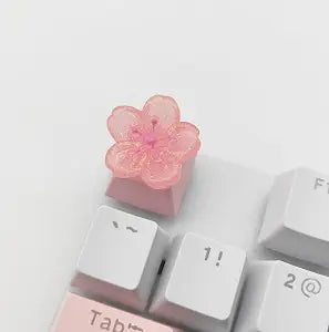 Personalized Cute Pink Keycap Handmade OEM Profile DIY Custom Keycap for Mechanical Keyboard MX Switch (Cherry Blossom)