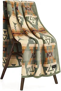 Pendleton Throw Blanket Soft Lightweight Decorative Blanket for Sofa, Couch, or Bed  Cozy Fall Throw Blanket for Living Room or Bedroom Decor and Gifts for Women, 50" x 70" (Green Multi)