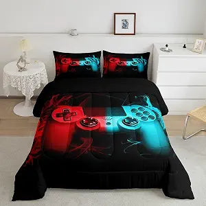 Feelyou Gamer Comforter Set Full Size Boys Gaming Bedding for Kids Teens 3 Pcs