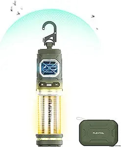 FLEXTAIL Rechargeable Tiny Mosquito Repeller 329F Heating 30ft Protection Zone Ultra Mini with Camping Light Magnetic Design for Outdoor Camping Backpacking Patios(Repellent Pads Not Included)- Green