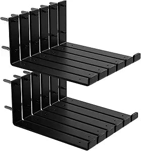 12-Pack - 11.25" L x 6" H x 1.5" W Shelf Bracket, 1/5 Thick Iron Metal Wall Rustic Industrial J Lip Floating Shelf Bracket
