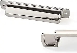 10 Pack 4"(102mm) Center to Center Polished Nickel Cabinet Cup Pulls Drawer Pulls Kitchen Cabinet Hardware Cabinet Handles Bin Cup Drawer Handles Knobs.