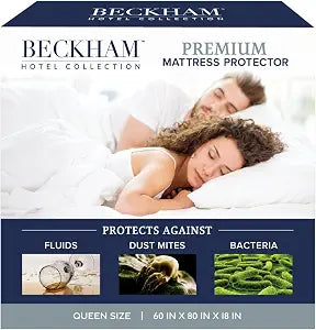 Beckham Hotel Collection Mattress Protector  Hotel-Grade Cotton Blend, Silent Waterproof Protection, Low-Profile Design That Preserves Mattress Feel, Queen