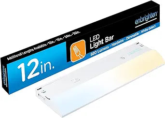Enbrighten 12 inch Hardwired Under Cabinet Lights, 880 Lumens, Five White Settings from (2700K-6500K), Full Range Dimmable, Under Counter Light, Linkable Under Counter Lights for Kitchen 82920-T1