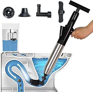 Toilet Plunger High Pressure Air Drain Blaster Gun Drain Clog Remover Tools Air Plunger Heavy Duty Drain Powerful Plungers for Toilet Unclog Toilet, Floor Drain, BathroomBlack