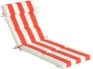 Outdoor Chaise Lounge Cushion, 77"x25" Full Body Support Pad, Recycled PFAS-Free Fabric, Water-Resistant,UV-Resistant 1000+ Hrs, Fixing Straps Anti-Slip