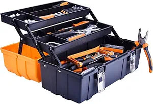16-Inch Three-Layer Plastic Storage Box/Tool Box/Sewing Box Organizer, Multipurpose Organizer and Portable Handled Storage Case for Art Craft and Cosmetic
