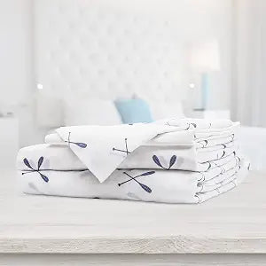 Bedding Bed Sheet 4 Piece Queen Breathable Hotel Cozy Comfy Hypoallergenic Microfiber - Deep Pockets - Wrinkle, Fade Shrinkage Resistant - Sheets & Pillowcases Paddles