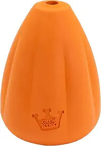 Chew King by Mammoth Premium Treat Dispensing Dog Toy, Durable Natural Rubber Chew Toy with Bacon Flavor, Safety Air Vent, Interactive Enrichment Toy for Aggressive Chewers, XXL - Orange